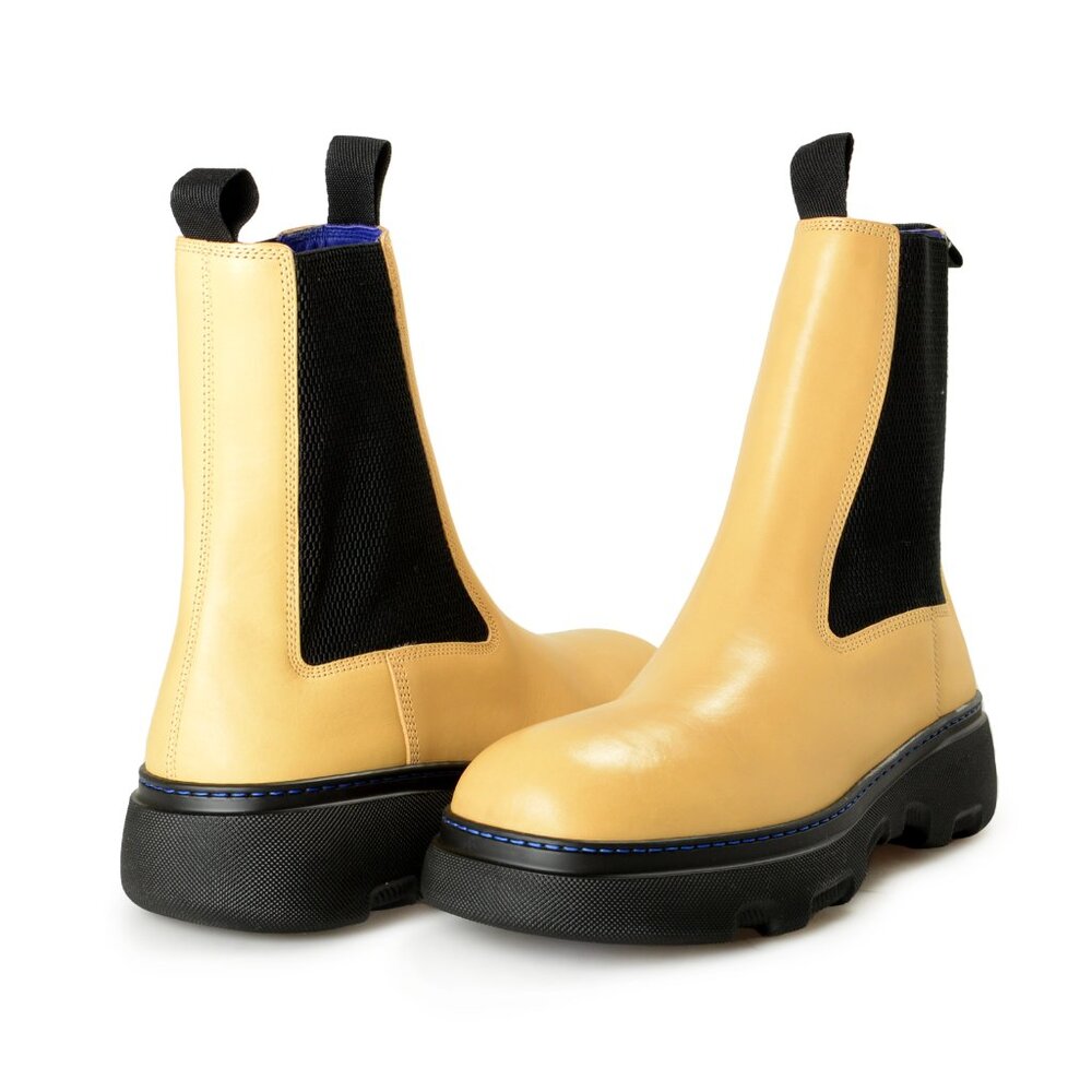 Burberry Men's "Creeper Chelsea" Custard Beige Leather Boots Shoes US 8 EUR 41 - Picture 8 of 8